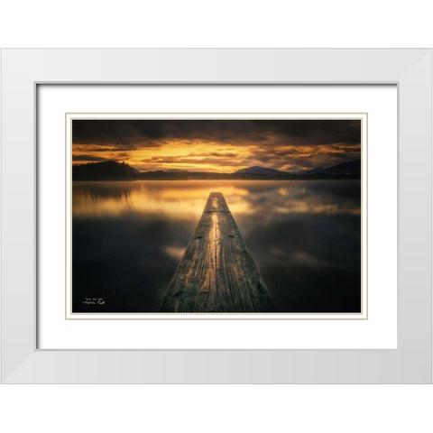 Into the Light White Modern Wood Framed Art Print with Double Matting by Podt, Martin