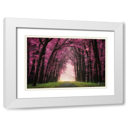 Pretty in Pink White Modern Wood Framed Art Print with Double Matting by Podt, Martin