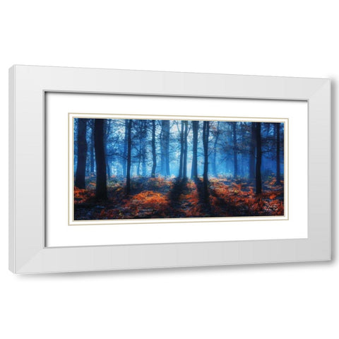 Out of the Blue White Modern Wood Framed Art Print with Double Matting by Podt, Martin