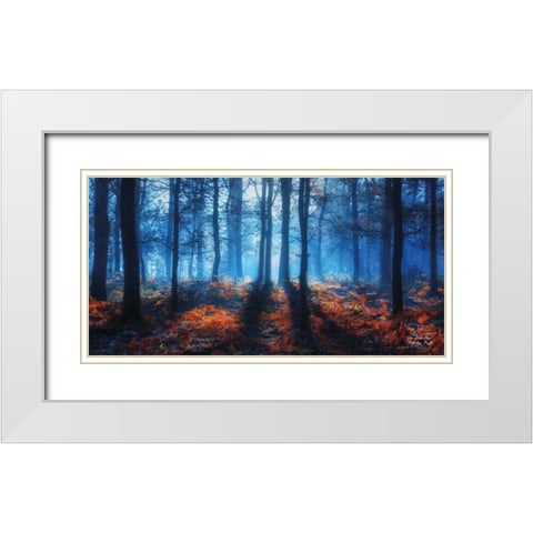 Out of the Blue White Modern Wood Framed Art Print with Double Matting by Podt, Martin