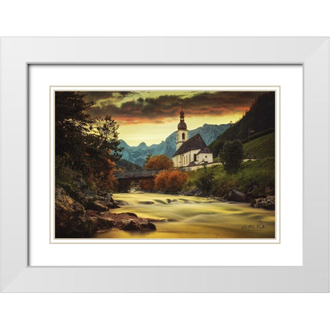 The Church White Modern Wood Framed Art Print with Double Matting by Podt, Martin