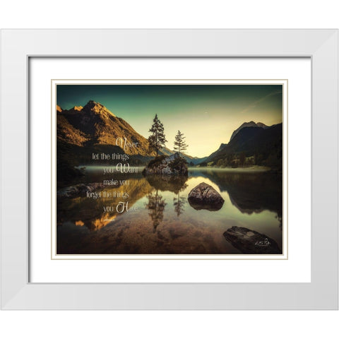 Never Forget White Modern Wood Framed Art Print with Double Matting by Podt, Martin