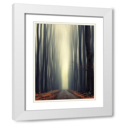 Reaching Out White Modern Wood Framed Art Print with Double Matting by Podt, Martin
