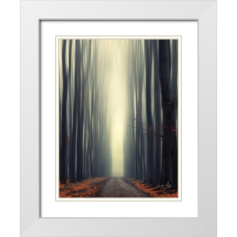 Reaching Out White Modern Wood Framed Art Print with Double Matting by Podt, Martin