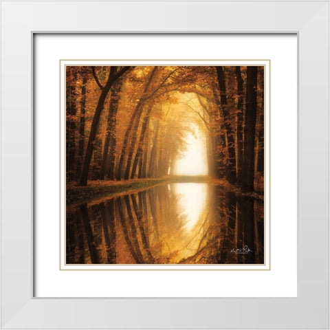 Lochem Reflections White Modern Wood Framed Art Print with Double Matting by Podt, Martin