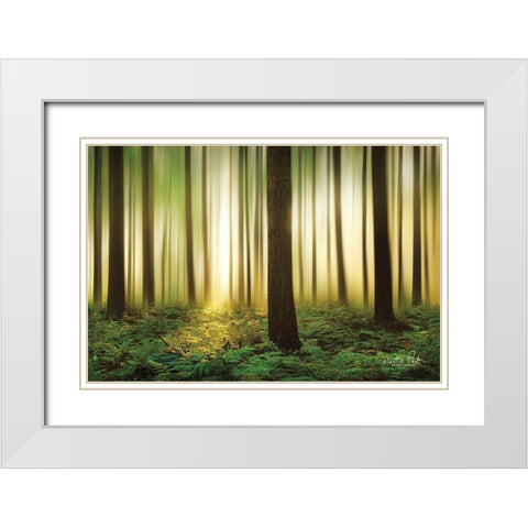Forest in Motion White Modern Wood Framed Art Print with Double Matting by Podt, Martin