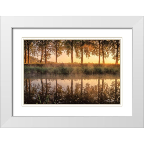 Sunrise in the Netherlands      White Modern Wood Framed Art Print with Double Matting by Podt, Martin