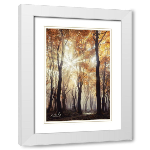 Explosion White Modern Wood Framed Art Print with Double Matting by Podt, Martin