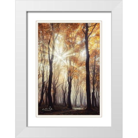 Explosion White Modern Wood Framed Art Print with Double Matting by Podt, Martin
