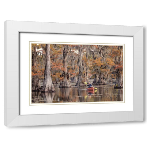 Me in a Canoe White Modern Wood Framed Art Print with Double Matting by Podt, Martin