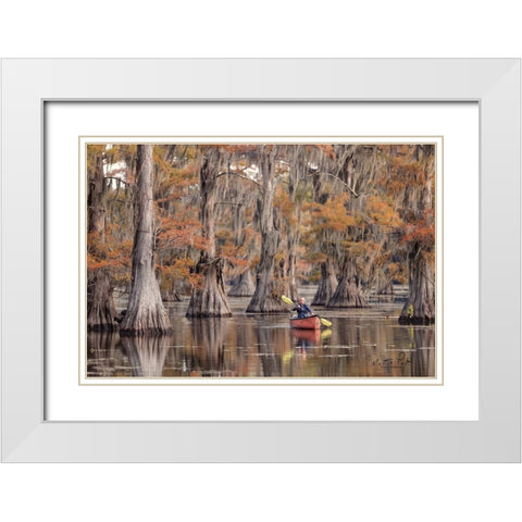 Me in a Canoe White Modern Wood Framed Art Print with Double Matting by Podt, Martin