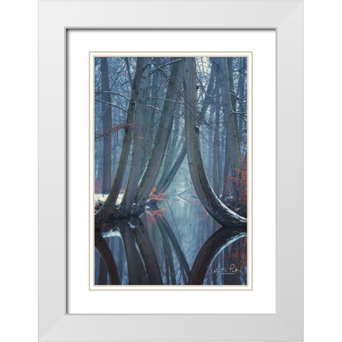 The Bent Ones - Winter Version White Modern Wood Framed Art Print with Double Matting by Podt, Martin