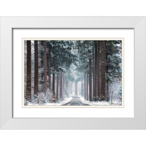 Pines in Winter Dress White Modern Wood Framed Art Print with Double Matting by Podt, Martin