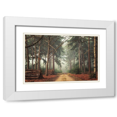 Harvesting Time White Modern Wood Framed Art Print with Double Matting by Podt, Martin