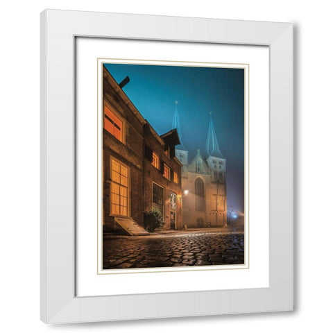 Church 1 White Modern Wood Framed Art Print with Double Matting by Podt, Martin