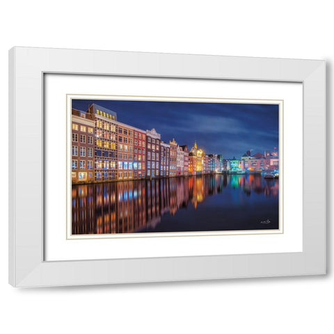 Building Row Reflections 2 White Modern Wood Framed Art Print with Double Matting by Podt, Martin
