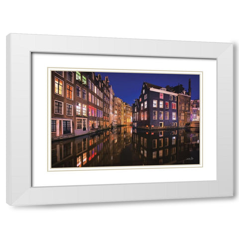 Building Row Reflections 3 White Modern Wood Framed Art Print with Double Matting by Podt, Martin