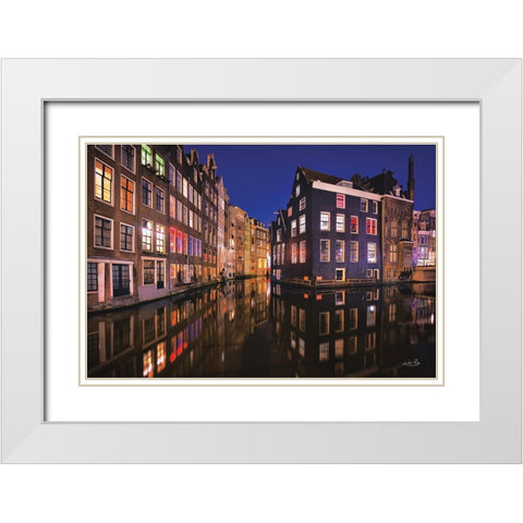 Building Row Reflections 3 White Modern Wood Framed Art Print with Double Matting by Podt, Martin