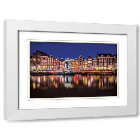 Building Row Reflections 4 White Modern Wood Framed Art Print with Double Matting by Podt, Martin