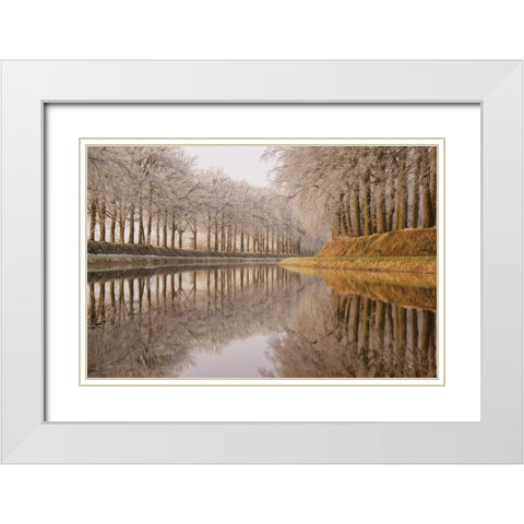 Frosty Reflections White Modern Wood Framed Art Print with Double Matting by Podt, Martin