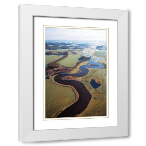 Flat Country from Above White Modern Wood Framed Art Print with Double Matting by Podt, Martin