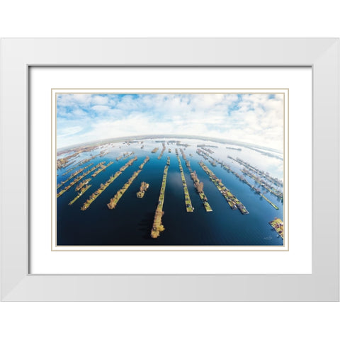 Water World White Modern Wood Framed Art Print with Double Matting by Podt, Martin