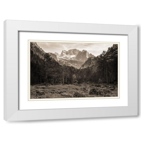 Mountains in the Middle    White Modern Wood Framed Art Print with Double Matting by Podt, Martin