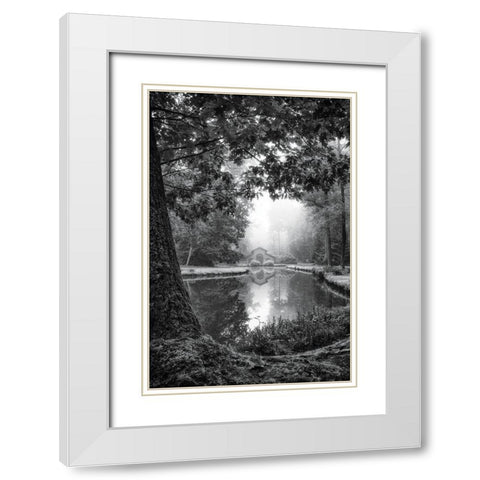 Cabin in the Woods White Modern Wood Framed Art Print with Double Matting by Podt, Martin