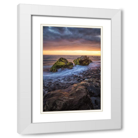 Rock Solid White Modern Wood Framed Art Print with Double Matting by Podt, Martin