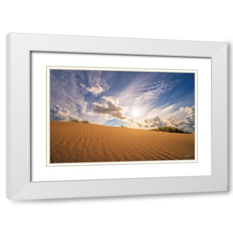 Sandy Perspective White Modern Wood Framed Art Print with Double Matting by Podt, Martin