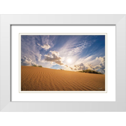 Sandy Perspective White Modern Wood Framed Art Print with Double Matting by Podt, Martin