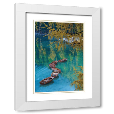 S Curve White Modern Wood Framed Art Print with Double Matting by Podt, Martin