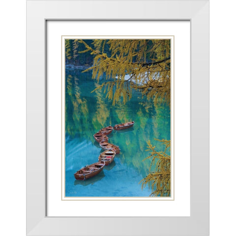 S Curve White Modern Wood Framed Art Print with Double Matting by Podt, Martin