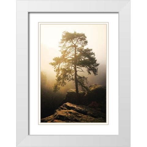 On the Edge of Glory White Modern Wood Framed Art Print with Double Matting by Podt, Martin