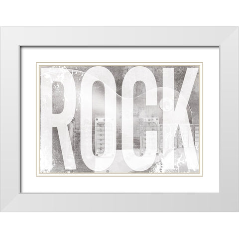 Grungy Rock White Modern Wood Framed Art Print with Double Matting by Masey St. Studios