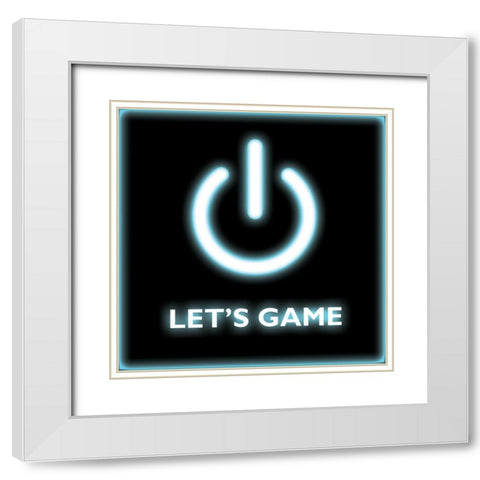 Lets Game White Modern Wood Framed Art Print with Double Matting by Masey St. Studios