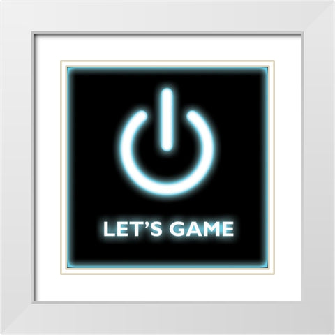 Lets Game White Modern Wood Framed Art Print with Double Matting by Masey St. Studios