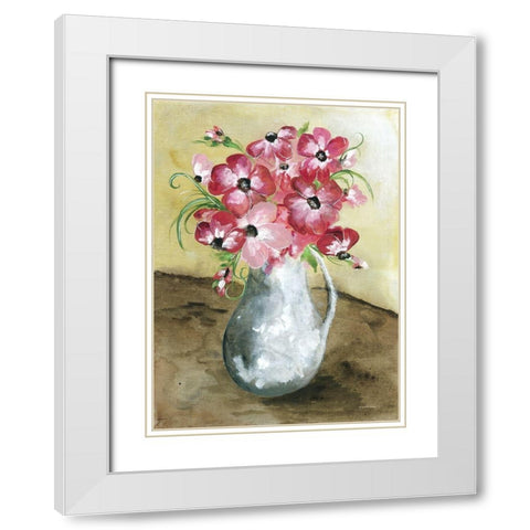 Poppy Pitcher White Modern Wood Framed Art Print with Double Matting by Norkus, Julie