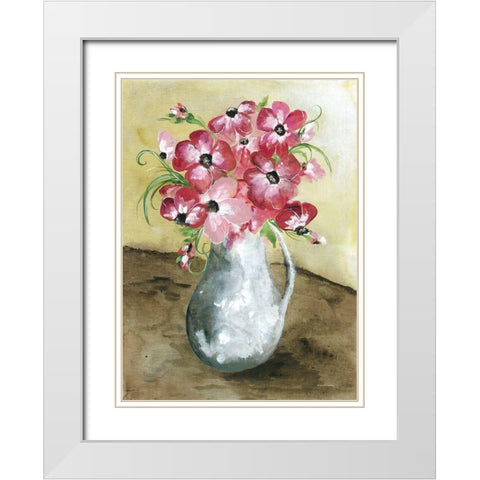 Poppy Pitcher White Modern Wood Framed Art Print with Double Matting by Norkus, Julie