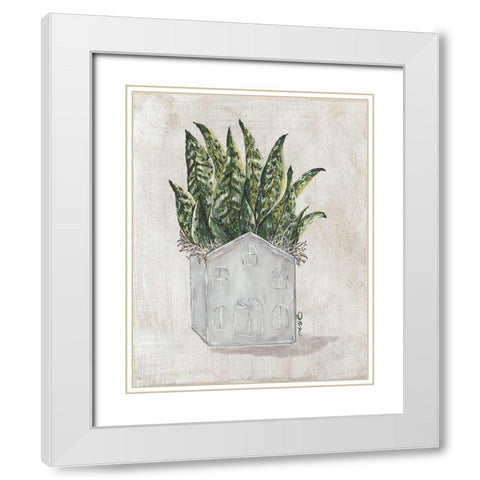 House Plant White Modern Wood Framed Art Print with Double Matting by Norkus, Julie