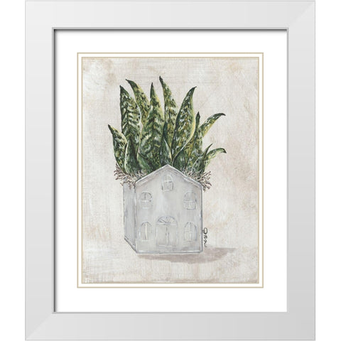 House Plant White Modern Wood Framed Art Print with Double Matting by Norkus, Julie