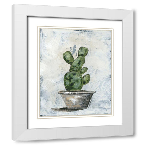 Prickly Cacti White Modern Wood Framed Art Print with Double Matting by Norkus, Julie