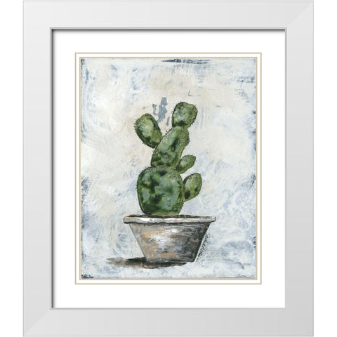 Prickly Cacti White Modern Wood Framed Art Print with Double Matting by Norkus, Julie