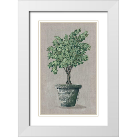 Asymmetrical Topiary White Modern Wood Framed Art Print with Double Matting by Norkus, Julie