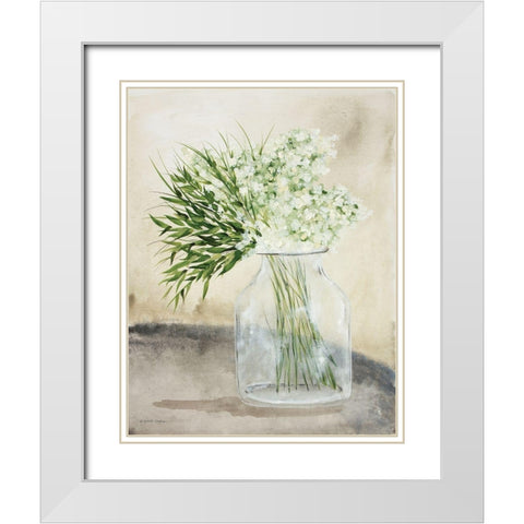 Simple Hydrangea White Modern Wood Framed Art Print with Double Matting by Norkus, Julie
