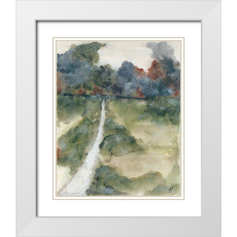 Far Away 1   White Modern Wood Framed Art Print with Double Matting by Norkus, Julie