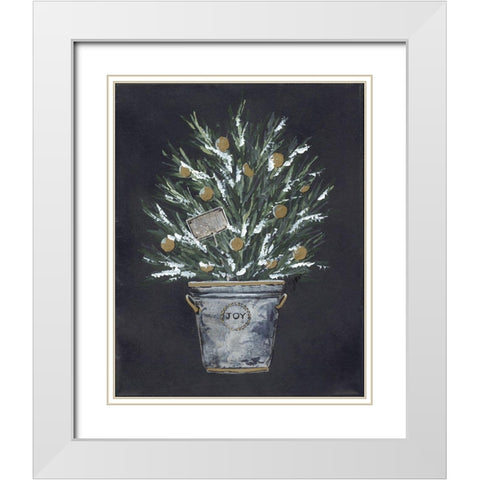 Winter Greens Bucket of Joy White Modern Wood Framed Art Print with Double Matting by Norkus, Julie