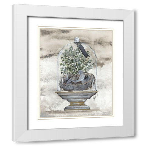 Winter Bird Dome White Modern Wood Framed Art Print with Double Matting by Norkus, Julie