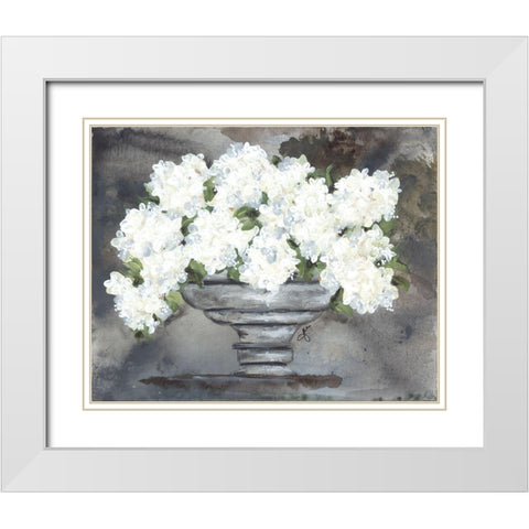 Snowball Hydrangeas I White Modern Wood Framed Art Print with Double Matting by Norkus, Julie