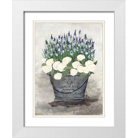 Pail of Poises White Modern Wood Framed Art Print with Double Matting by Norkus, Julie